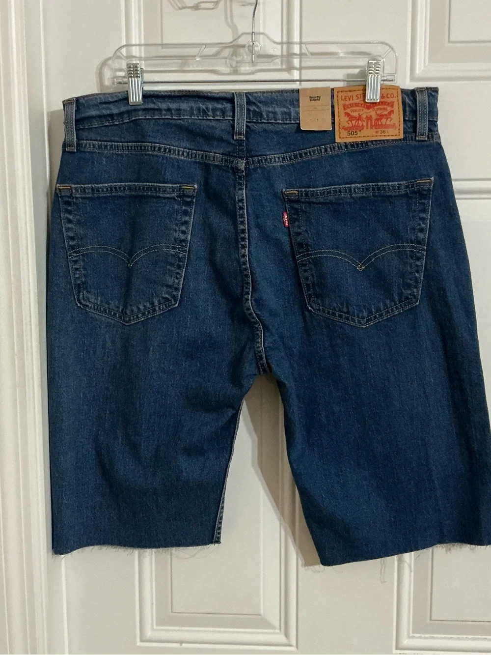 Levi's 505 Dark Blue Denim Cutoff Shorts Size 36